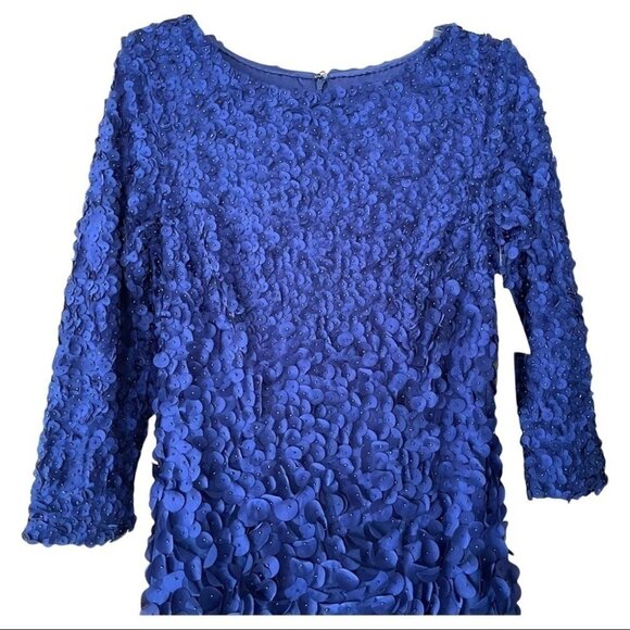 NWT Theia Couture Petal Embellished Designer Boatneck Floor Length Gown Size 8 - Picture 5 of 15